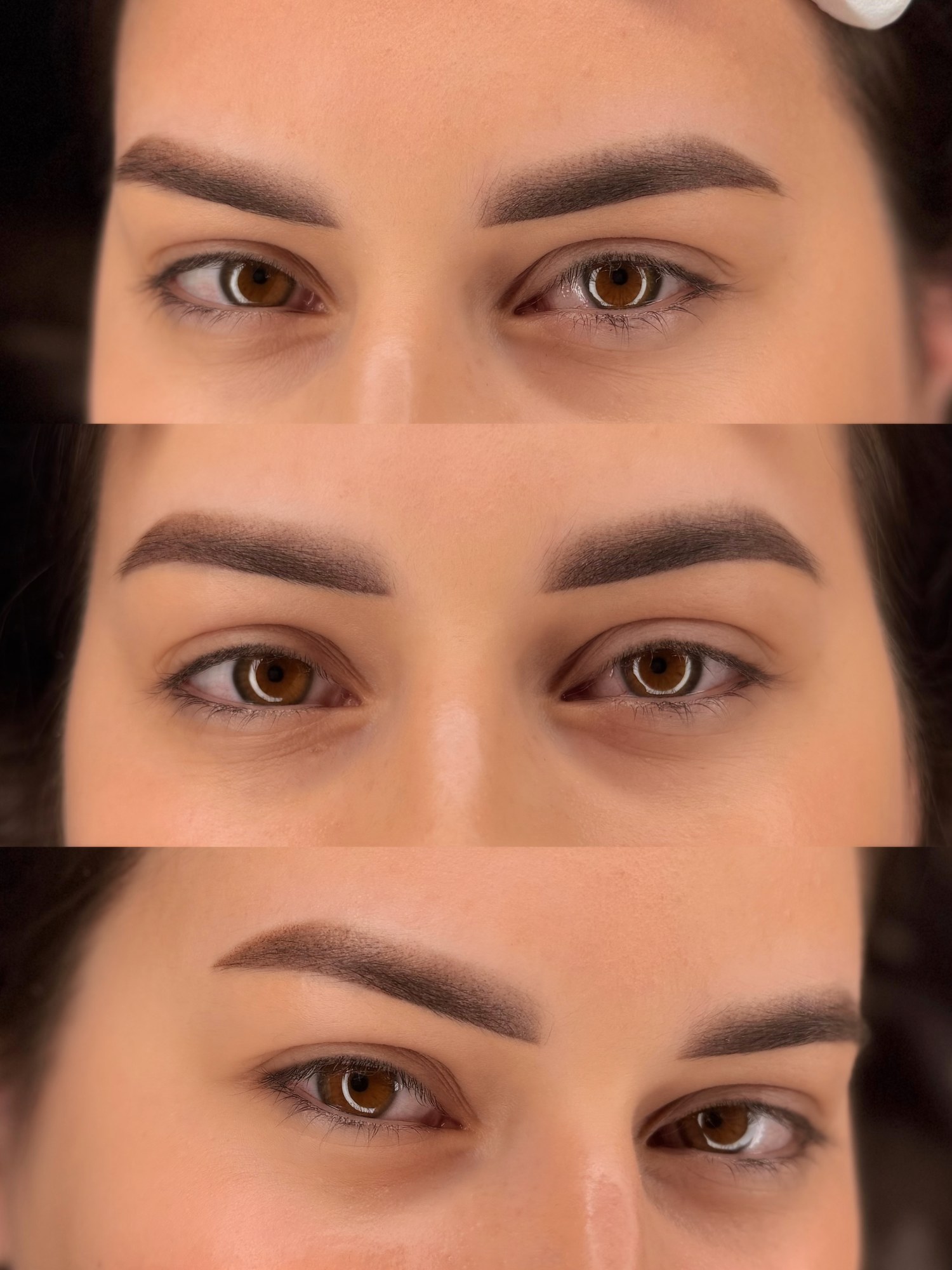 Healed powder brows — before and after